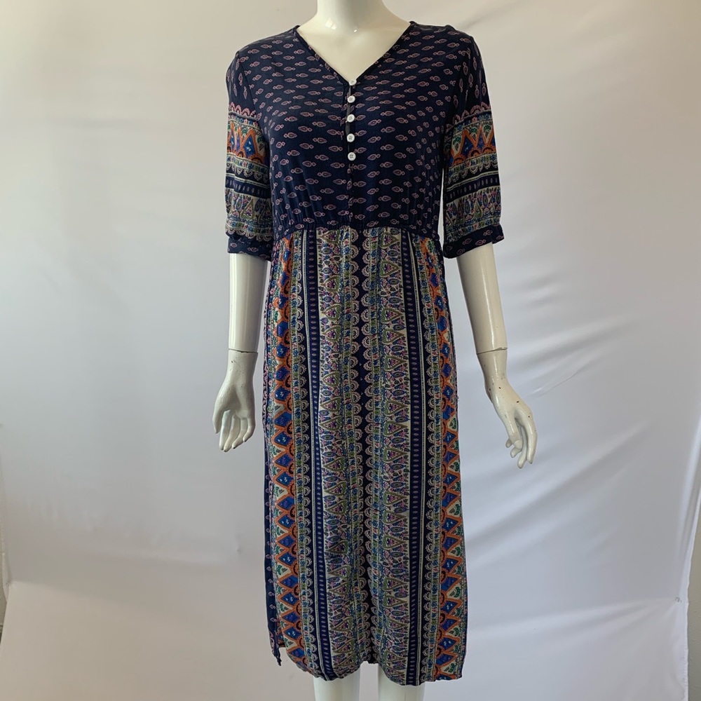 Boho maxi dress multicolor Small